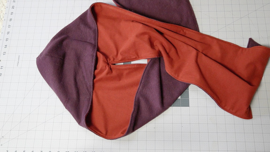 Reversible hood scarf