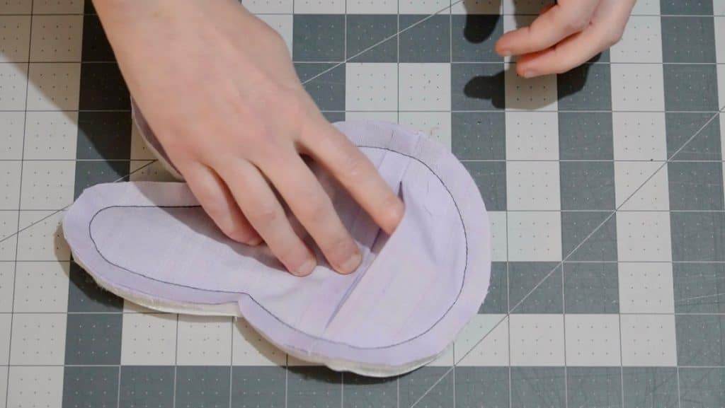 turn to right side through gap in back
