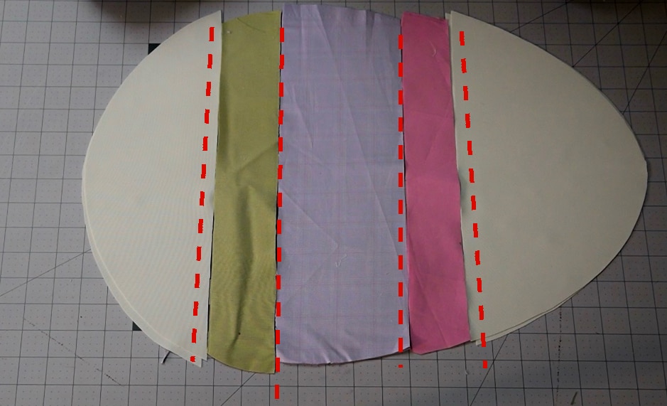 sew together pattern pieces for each side of the placemat