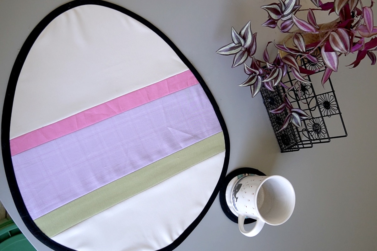 easter egg placemat on a table