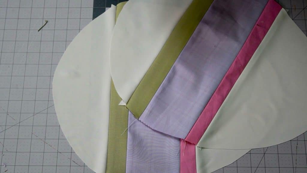 sewn together pattern pieces for each side of the placemat