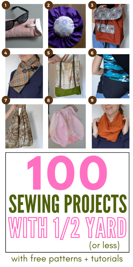 100 sewing projects with 1/2 yard