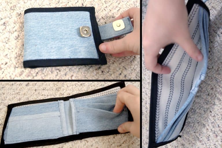 folding denim wallet