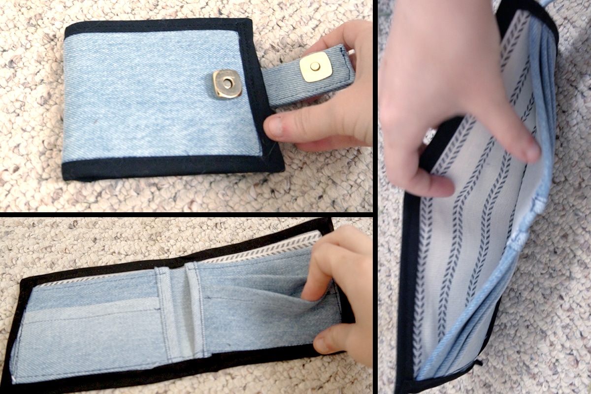 folding denim wallet