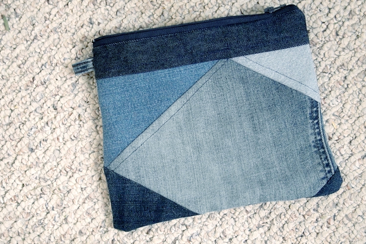 denim zipper pouch