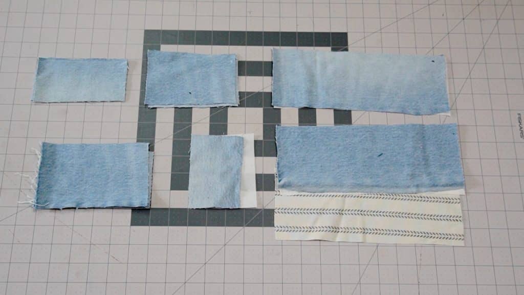 fabric pattern pieces of wallet