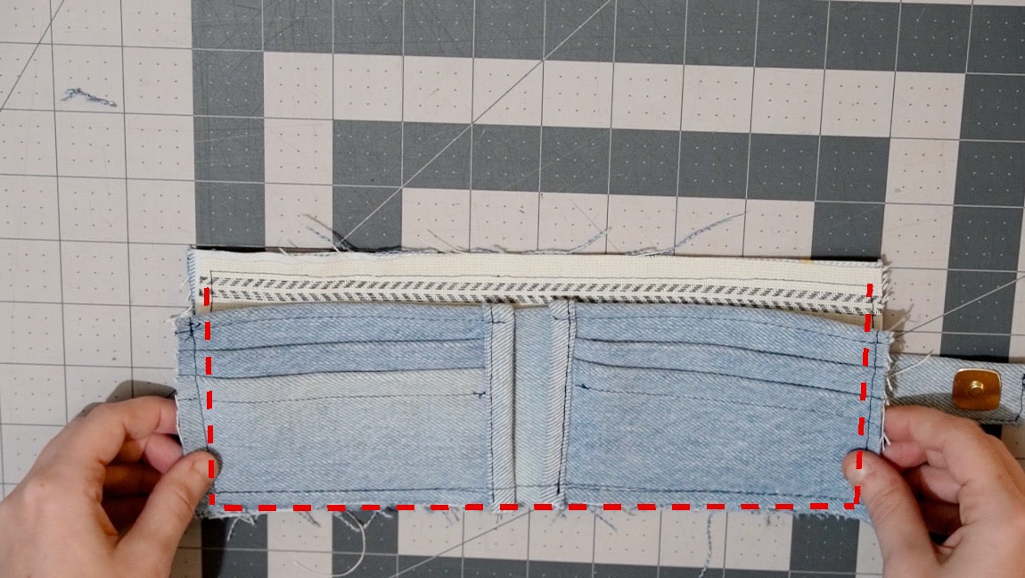 baste inner pocket to the outer wallet