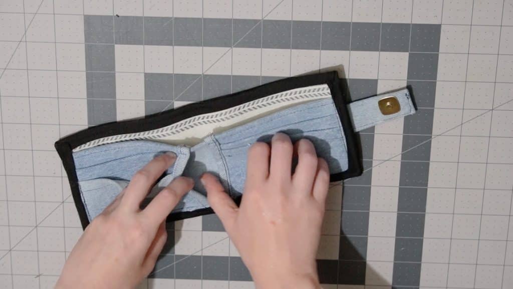 finished denim wallet