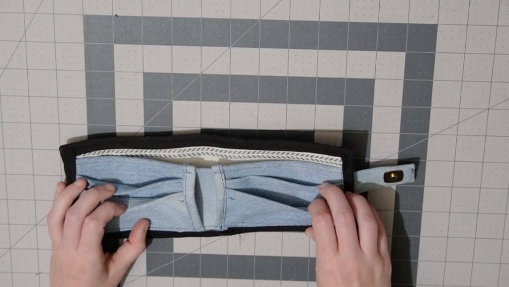 finished denim wallet