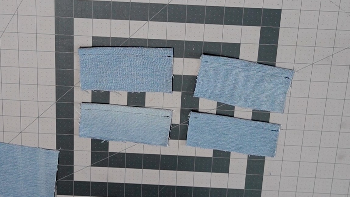 hemmed middle and bottom pocket pieces