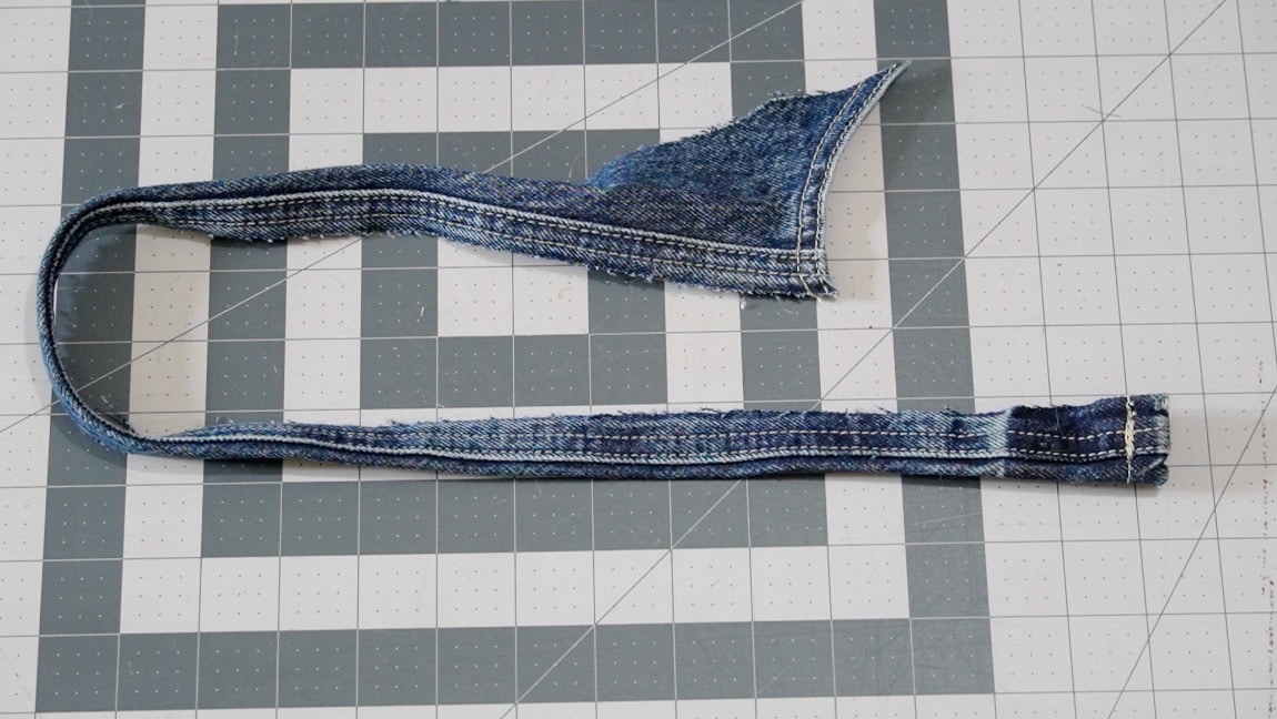 cut seam of jeans