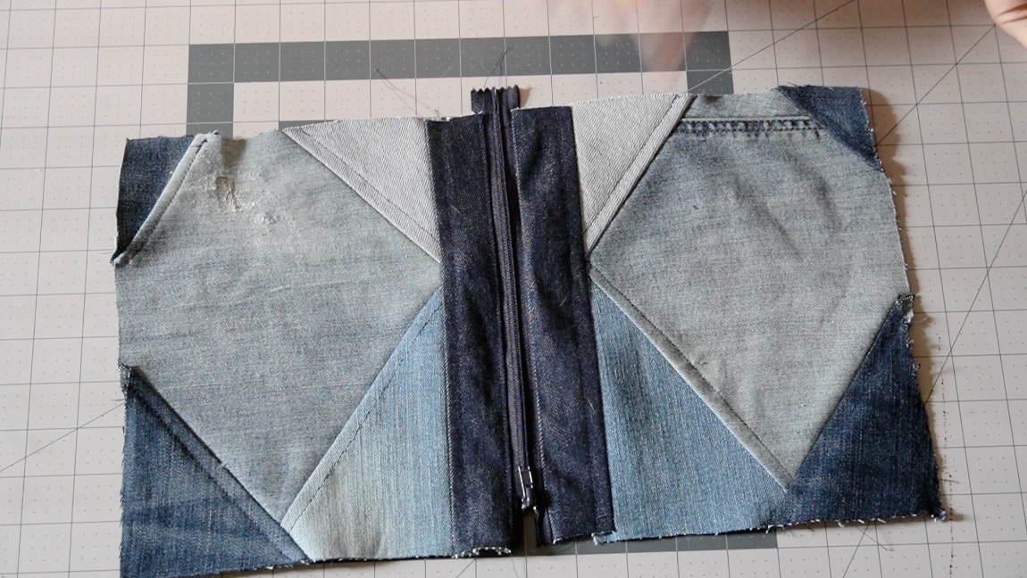 press pouch away from zipper
