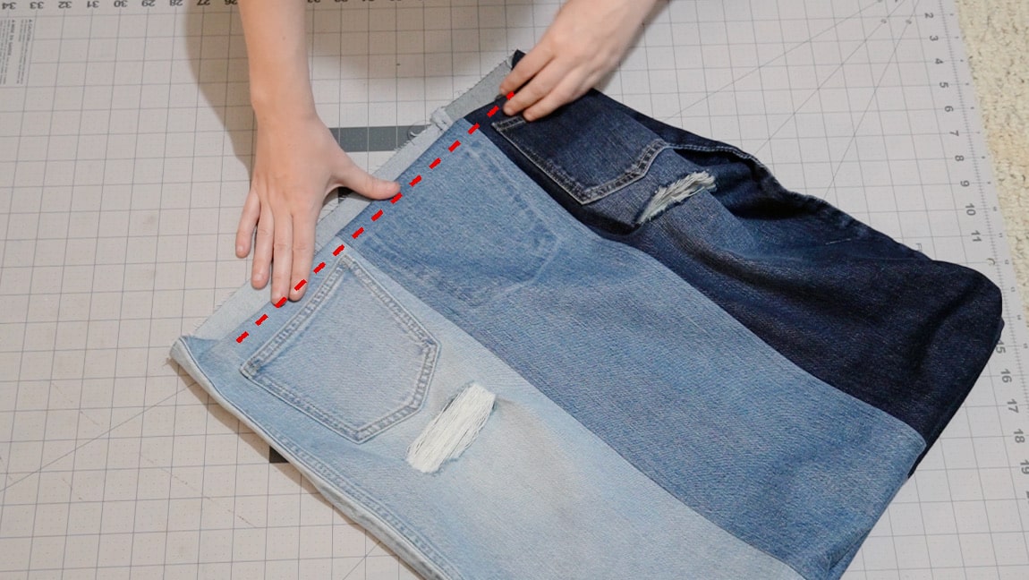 hem upper edge of bag