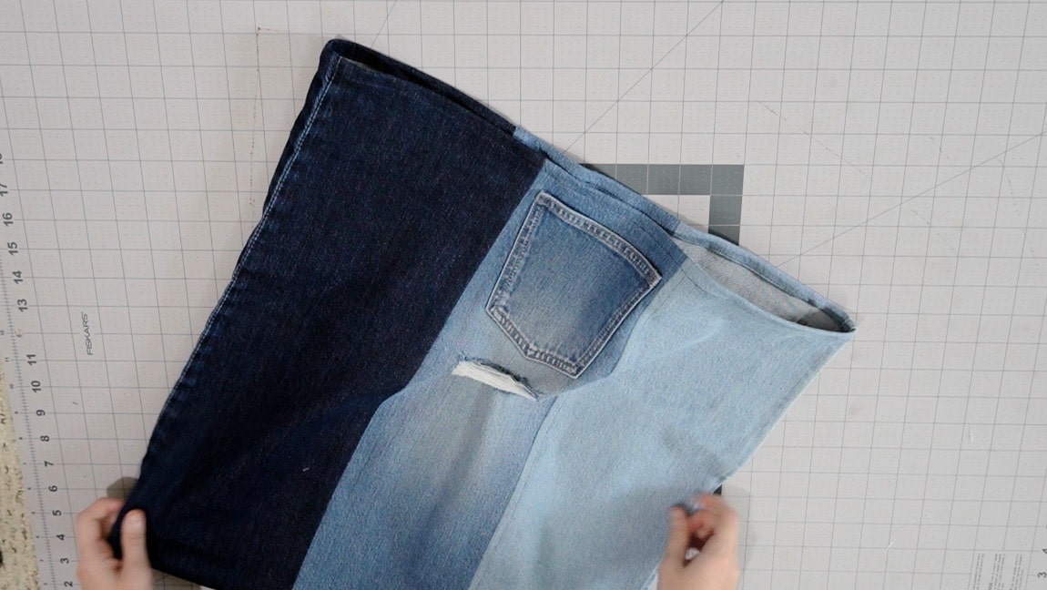 hem upper edge of bag