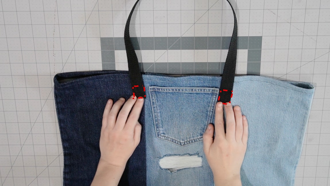 add handles to bag