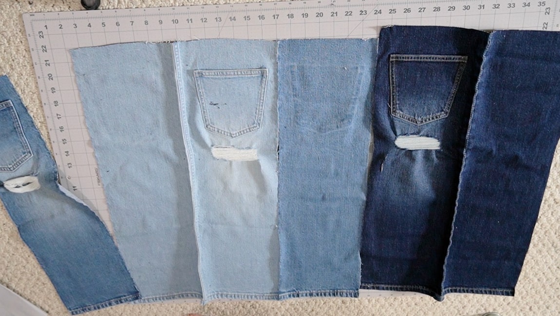 sew jeans legs together