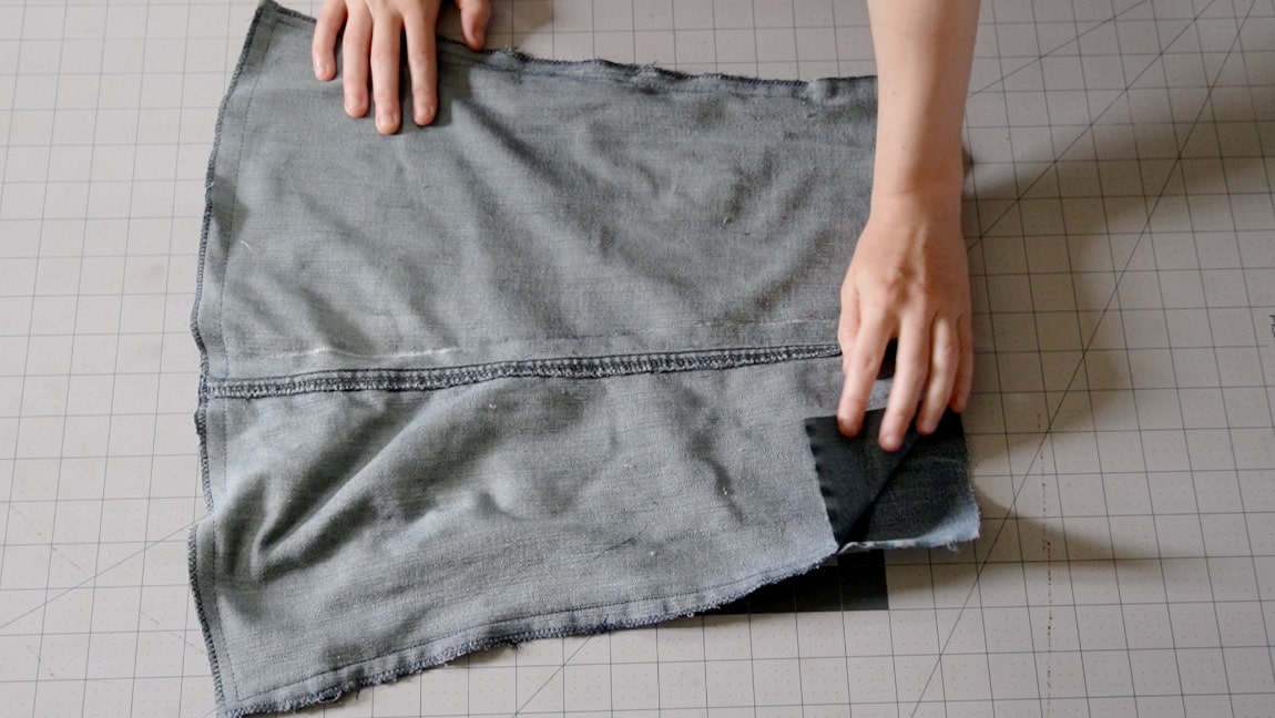 leave unsewn part at the top of the bag