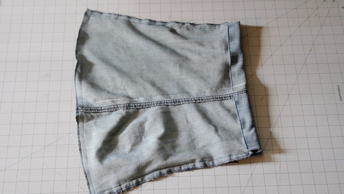 fold over the top to form a casing