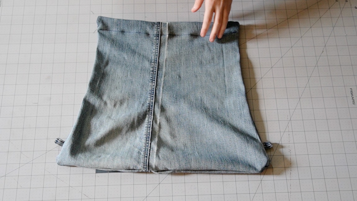 fold over the top to form a casing
