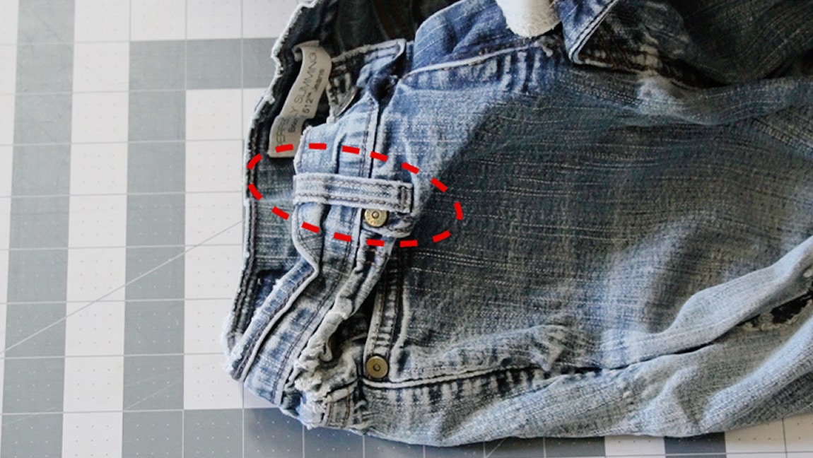 use two belt loops from the pants waistband