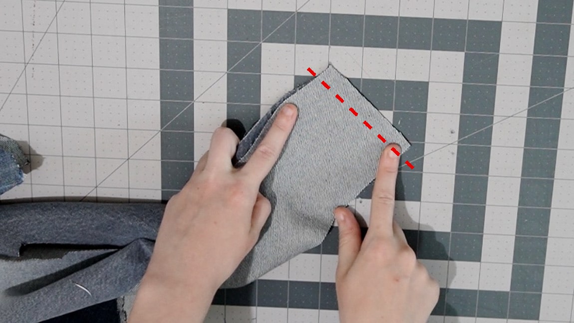 sew handle of bag together