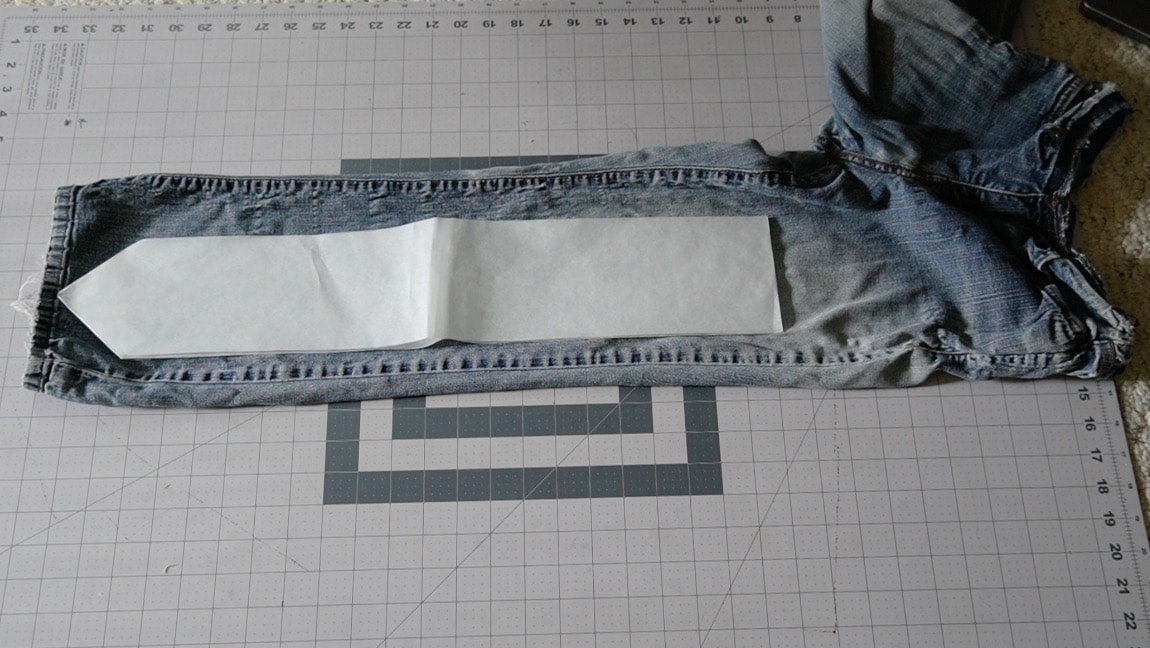 cut out the belt pattern from the jeans