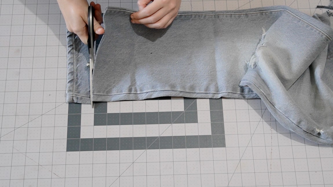 cut loop from old pair of pants