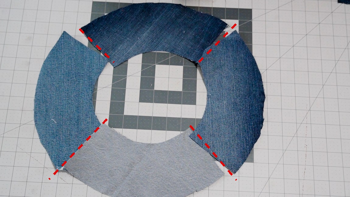 sew brim lining together into a loop