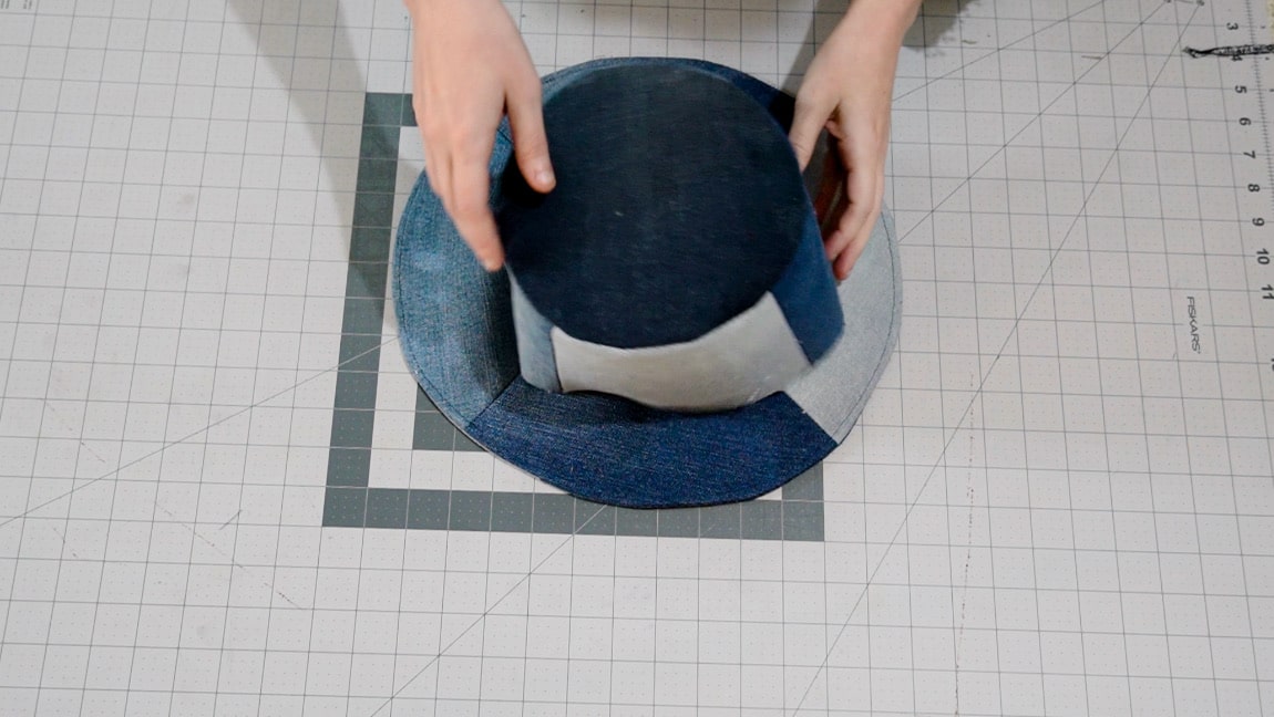 sew hat top to brim