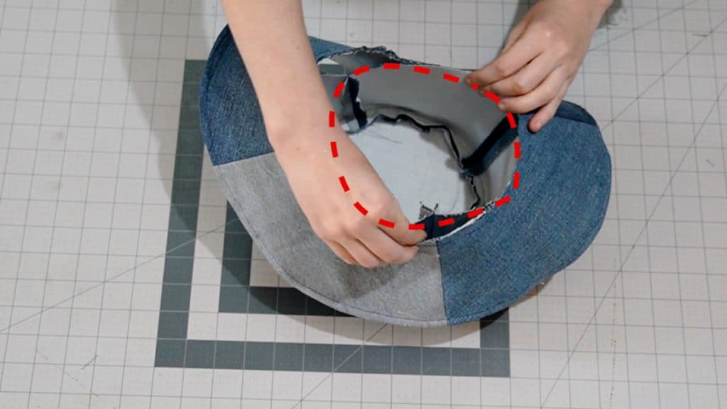 sew hat top to brim