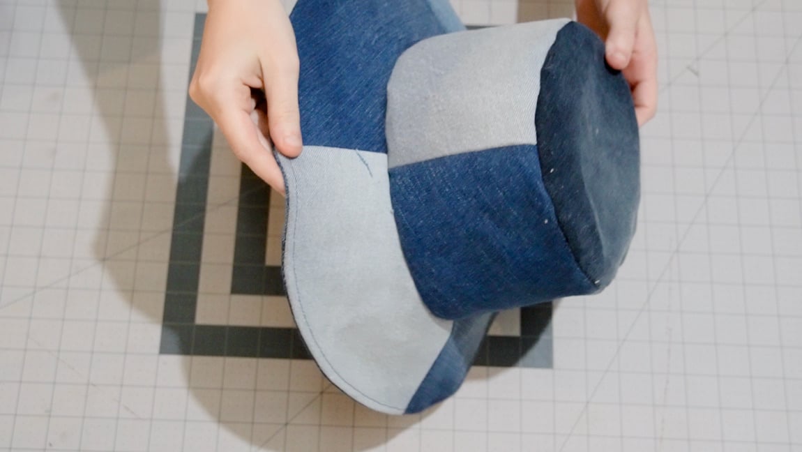 sew hat top to brim