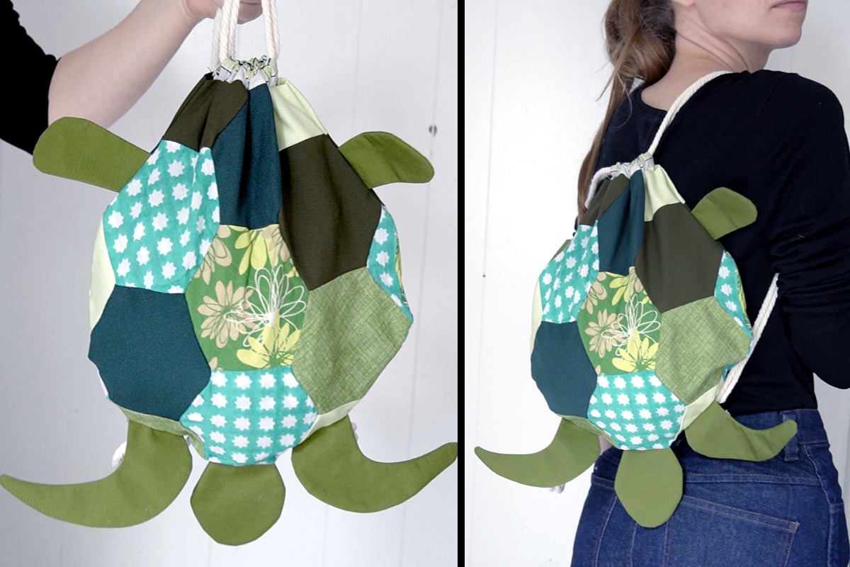 turtle drawstring bag