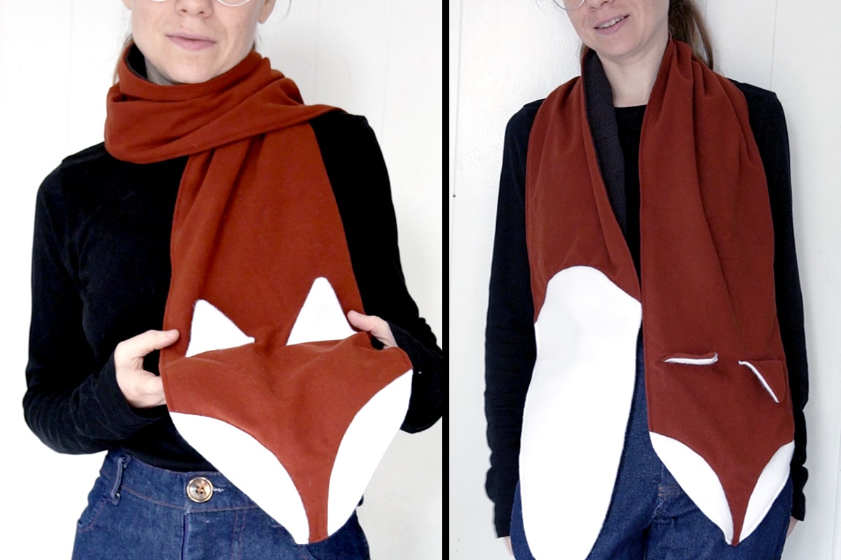 fleece fox scarf