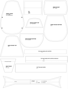 pattern lines for sling backpack