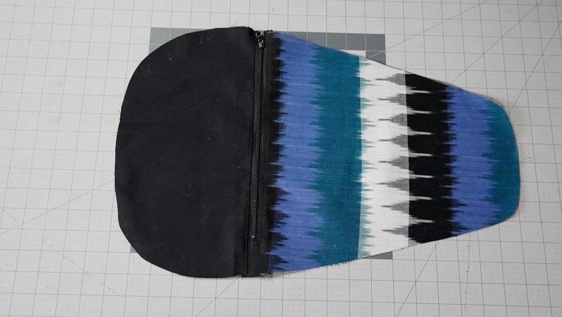back of bag with zipper