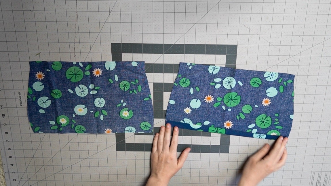 fold over the bottom edge of the inner pocket