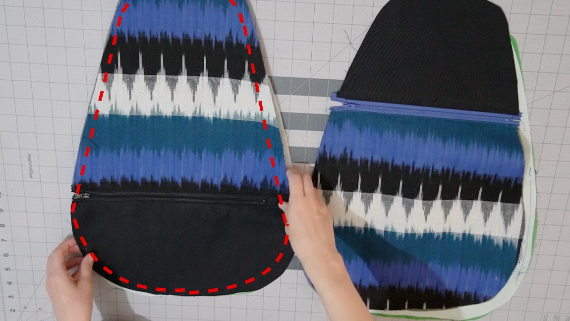 sew front and back to linings with wrong sides together