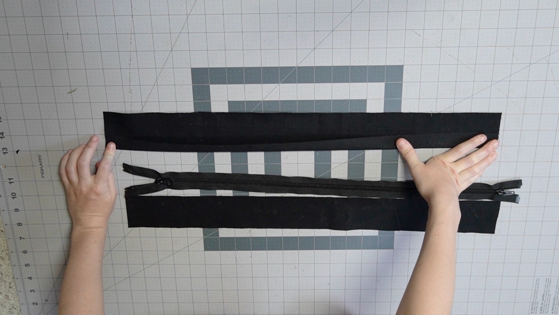 fold over the overlap zipper piece