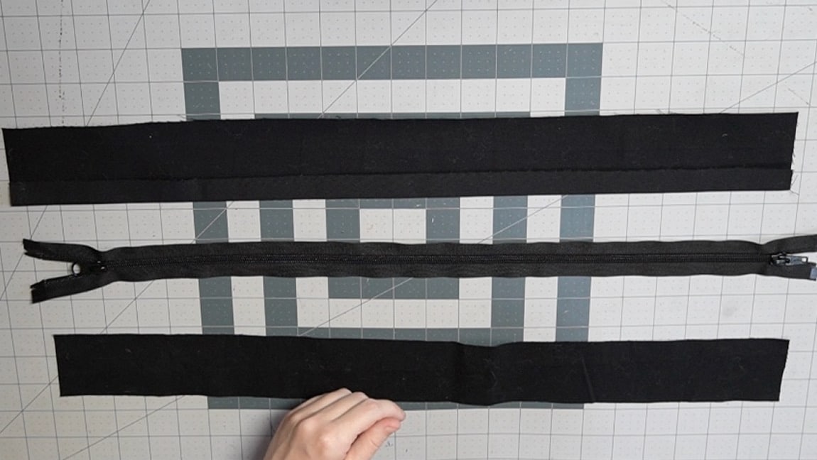 fold over the overlap zipper piece