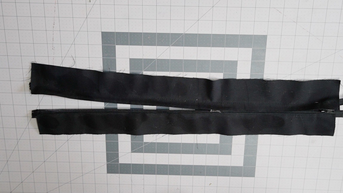 bag zipper pieces sewn together