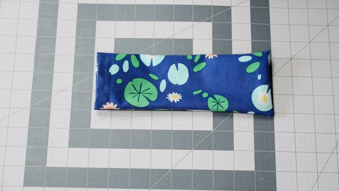 fold base in half and sew