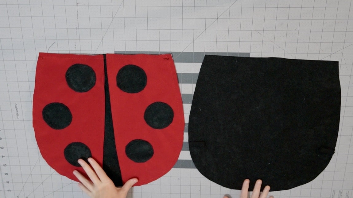 front and back of ladybug bag