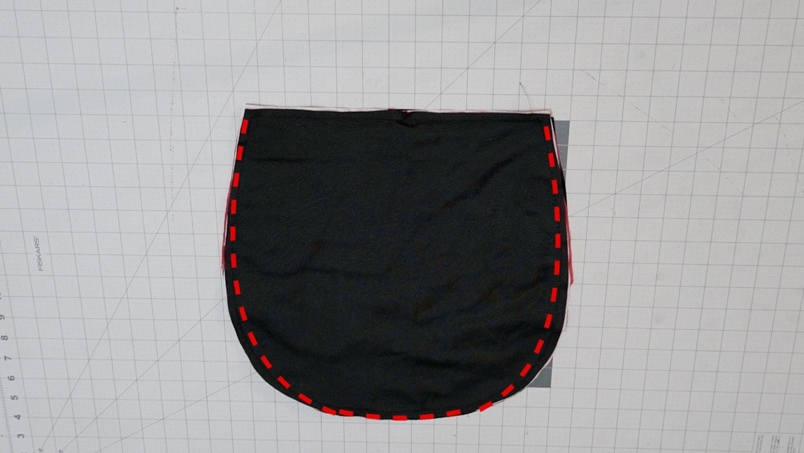 sew front and back of ladybug bag together