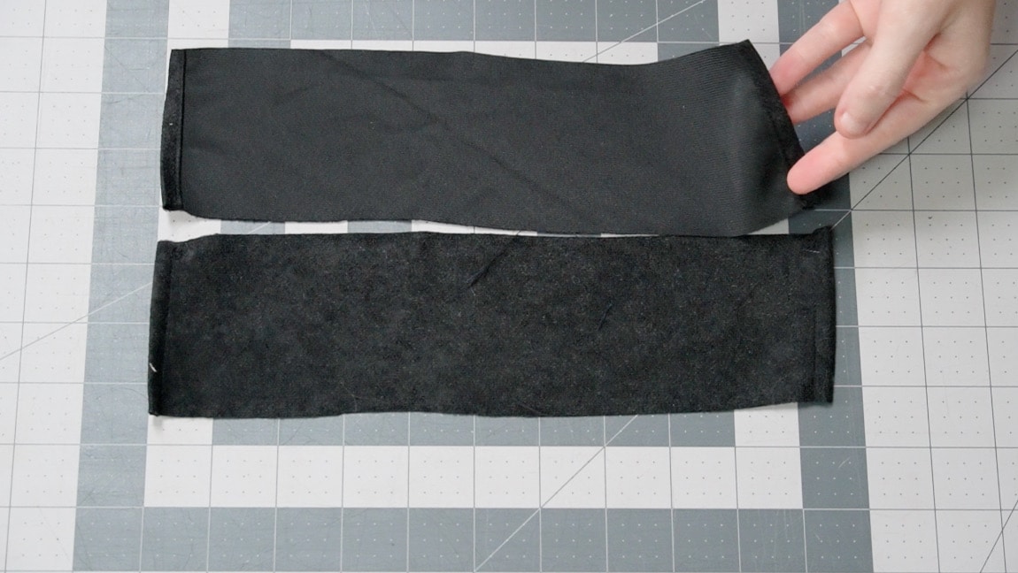 hem edges of casing