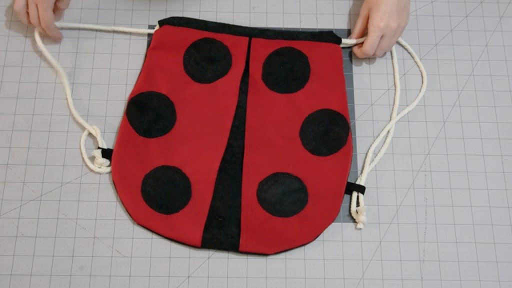 finished ladybug bag