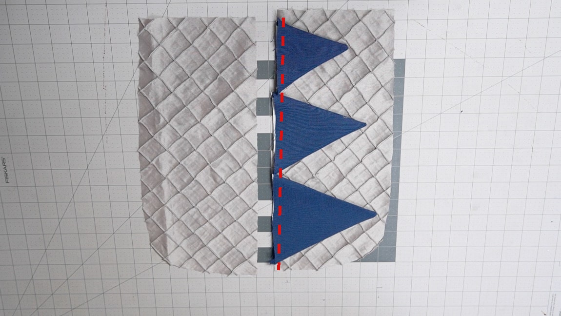 baste spikes to one side of front