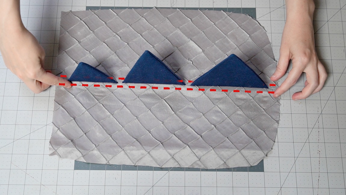topstitch open seam on both sides of spike