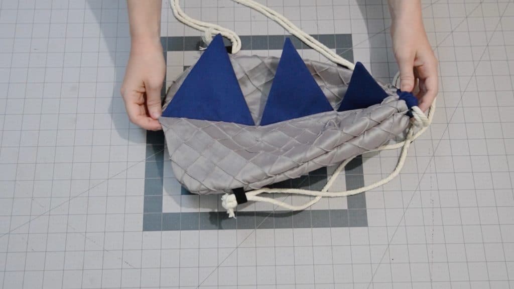 finished dinosaur bag