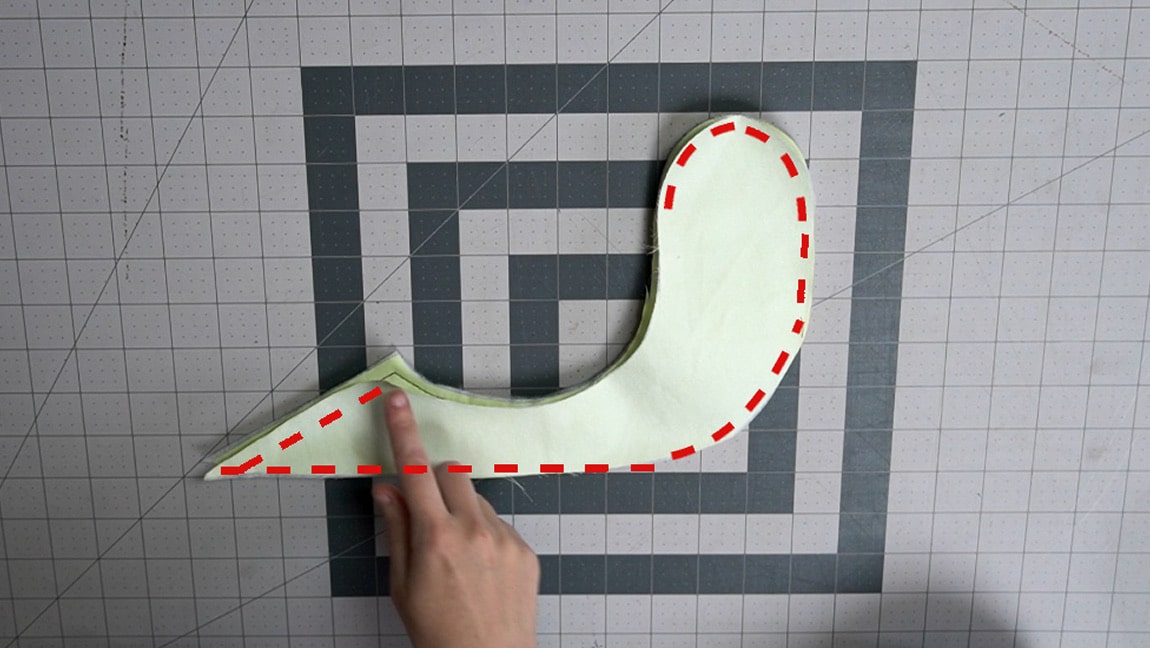 sew snail front to back