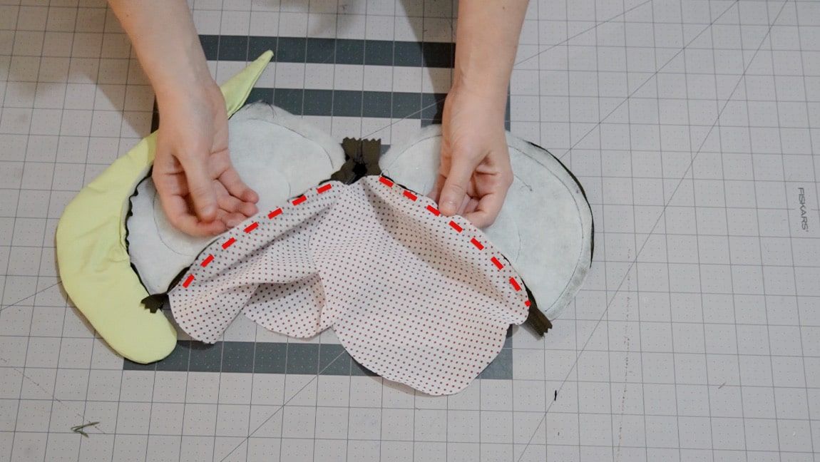 sew lining around zipper